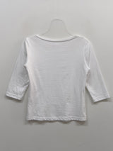 Boatneck Cotton Three Quarter T-shirt