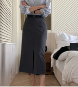 Lavin Simple Slit Long Skirt / 4 colors