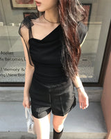 La Vie En Rioon One-Shoulder Shirring Off-Shoulder Top