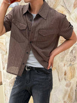 Essential cooling roll up crop shirts(3color)