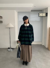 Kiyan Collar Stripe Over Long Sleeve Tee