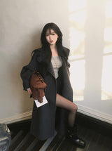 [BELLIDE MADE] Log, Handmade High-Neck Long Coat
