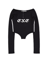 BOATNECK BUTTON TOP BLACK