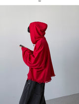 Sike Damage Crop Hoodie