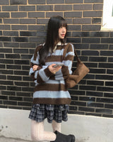 ケルストライプコントラストカラーニット