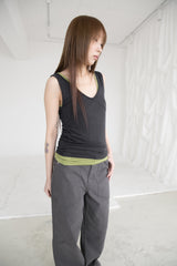 span melange sleeveless top(4colors)