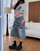 [Unisex] Bermuda denim pants
