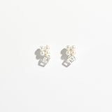 Frame Cube Pearl Open Ring