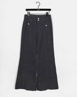 [belt set] Shirty Low Rise incision pocket wide bootcut cotton pants