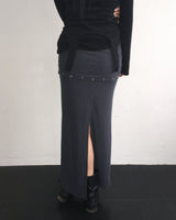 Layered stud long skirt