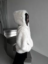 lisa faux fur hooded jacket (2color)