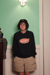 ヴィンテージチェック [Homecnic] ネイビースウェットシャツ