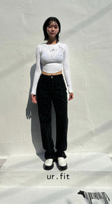 FLOWER DOT DENIM PANTS code 23001