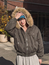[Lining Fur] トリシャーラクーンファーカットパディングジャンパー