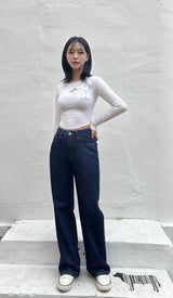 ダークブルークラシックデニムパンツ code 18316