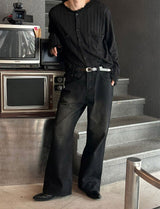 [4SEASON] Flare washing denim pants(2color)