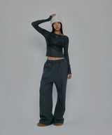 SIDE CROSS LOGO SWEATPANTS_CHARCOAL