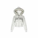 【60%限定】NEWALRIN グリッター ファー ジップアップ フーディー