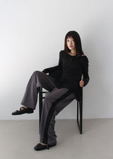 PEARL MESH SHIRRING TOP