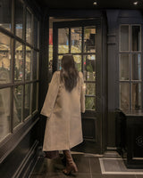 Peaked color Wool long coat