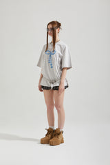 BEADS RIBBON T-SHIRT