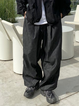 Space String ballon denim wide pants 2color