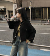 【BELLIDE MADE】バンドカラー スエード クロップジャケット