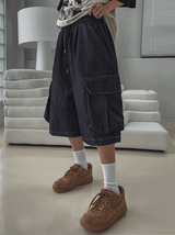 ルートステッチカーゴバミューダデニムパンツ