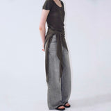 Washed Denim Pants