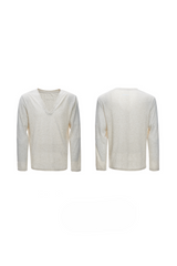 Deep V Neck Long Sleeve