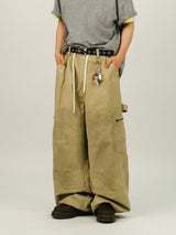 AP WORK DAMAGE COTTON WIDE PANTS