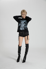 SEXXDEVIL "COMBAT"グラフィック 長袖Tシャツ