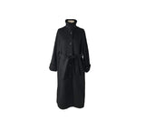 Naren High Neck Quilted Wool Belt Long Coat