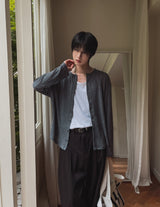 Rogen Ribbed Linen Button Cardigan