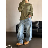 [Unisex] Curve dart wide denim pants