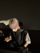 Make Cropped Hooded Leather Vest 2C