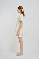 ULLALA PAJAMA Bella Short-sleeve Twp-piece Cream[24149WTSSN]