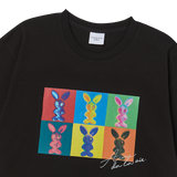 25SS エイリアンラビットポップアートショートスリーブTシャツ ブラック