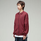 GNT043 Short Punching Zip-up Knit (BURGUNDY)