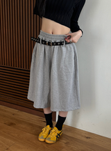 [Unisex] Belted sweat bermuda pants(3color)
