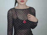 gleaming star dot necklace [red]