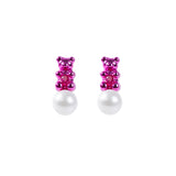 プチベアパールピアス_ピンク