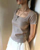 [MADE] エトロ レース Vネック 半袖 Tシャツ