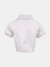 Tailored Ribbon Short Blouse