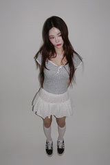 Romance Flower Shirring Sleeveless Top
