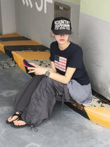 アメリカフラワーパッチ半袖Tシャツ (3c)