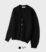  Deface Daily Semi-Cropped V-Neck Overfit Cardigan