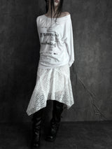 uncut lace skirt (2color)