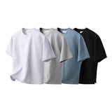 LMN Meg Waffle Cut Semi-Crop Short Sleeve T-Shirt (4 colors)