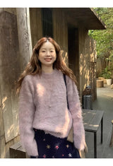 Lavender Round Mohair Angora Knit
